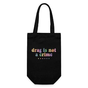Drag Is Not A Crime Lgbt Gay Trans Pride Queener - Geschenkbeutel für Flaschen - Schwarz - Vorne