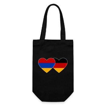 Armenien Deutschland Flagge Herz - Geschenkbeutel für Flaschen - Schwarz - Vorne
