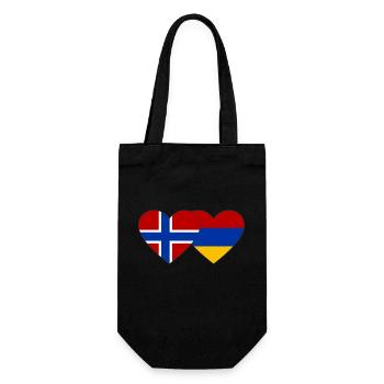 Norwegen Armenien Flagge Herz - Geschenkbeutel für Flaschen - Schwarz - Vorne