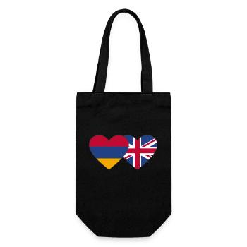 Armenia England Flag Heart - Gift Bag for Bottles - black - Front