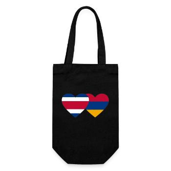 Costa Rica Arménie Drapeau Coeur - Sac à bouteille - noir - Devant