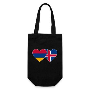 Armenien Island Flagge Herz - Geschenkbeutel für Flaschen - Schwarz - Vorne