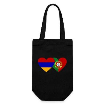 Armenia Portugal Flag Heart - Gift Bag for Bottles - black - Front