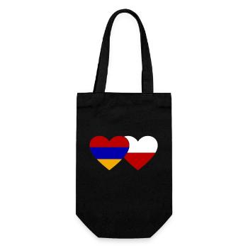 Arménie Pologne Drapeau Coeur - Sac à bouteille - noir - Devant