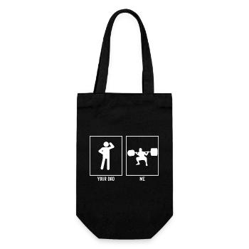 Her Father - Me - Heavy Weights Fitness - Gift Bag for Bottles - black - Front