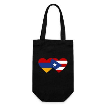 Armenia Cuba flag heart - Gift Bag for Bottles - black - Front