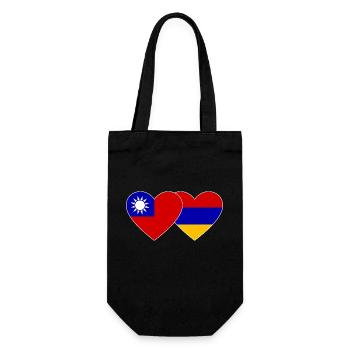 Taiwan Arménie drapeau coeur - Sac à bouteille - noir - Devant