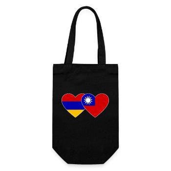 Armenien Taiwan Flagge Herz - Geschenkbeutel für Flaschen - Schwarz - Vorne