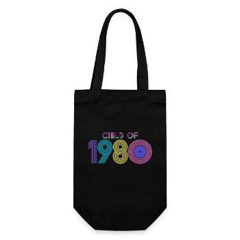 Child of 1980, You're a Classic! - Gift Bag for Bottles - black - Front