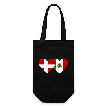 Dänemarkn Mexiko Flagge Herz - Geschenkbeutel für Flaschen - Schwarz - Vorne