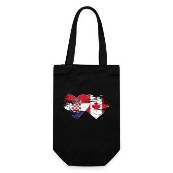 Croatie Canada drapeau coeur utilisé - Sac à bouteille - noir - Devant