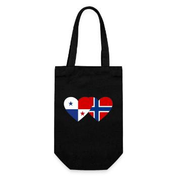 Panama Norway Flag Heart - Gift Bag for Bottles - black - Front