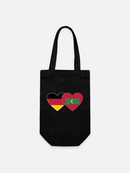 Deutschland Malediven Flagge Herz - Geschenkbeutel für Flaschen - Schwarz