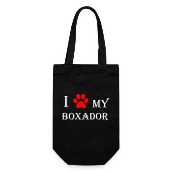 I love my Boxador I Boxer Labrador Mix - Geschenkbeutel für Flaschen - Schwarz - Vorne
