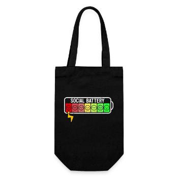 Fun social battery anti introvert social sarcasm - Gift Bag for Bottles - black - Front