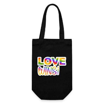 LOVE WINS PRIDE LGBTQ+ - Geschenkbeutel für Flaschen - Schwarz - Vorne