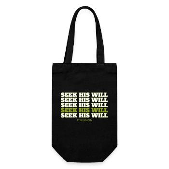 Suche nach seinem Willen - Geschenkbeutel für Flaschen - Schwarz - Vorne