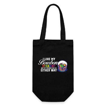 LGBT Proud Ally I Like My Bourbon Straight LGBTQ - Geschenkbeutel für Flaschen - Schwarz - Vorne