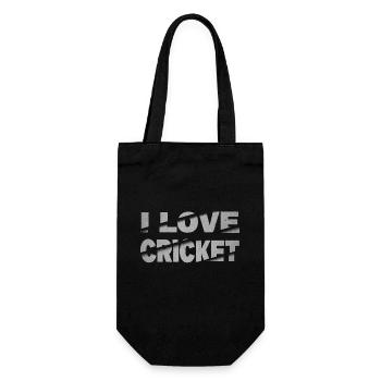 I Love Cricket Cricketspieler Schlagmann Sport - Geschenkbeutel für Flaschen - Schwarz - Vorne