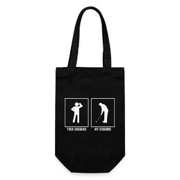 Her husband - My husband - Golfer Seitenans - Gift Bag for Bottles - black - Front