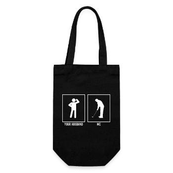 Ihr Ehemann - Ich - Golfspieler Amateur - Geschenkbeutel für Flaschen - Schwarz - Vorne