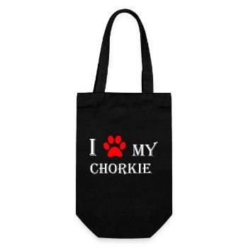 I love my Chorkie I Chihuahuas Yorkshire Terrier - Geschenkbeutel für Flaschen - Schwarz - Vorne