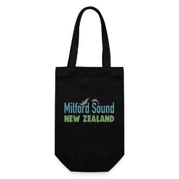Milford Sound New Zealand - Geschenkbeutel für Flaschen - Schwarz - Vorne