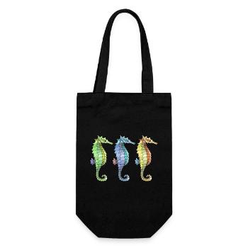 Seahorses - Gift Bag for Bottles - black - Front