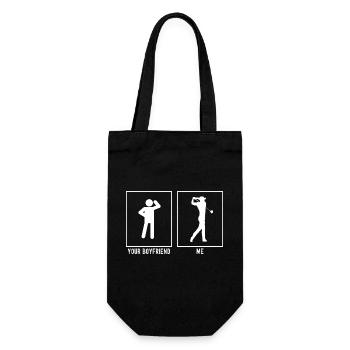 Ihr Freund - Ich - Golf Nach dem Schwung - Geschenkbeutel für Flaschen - Schwarz - Vorne