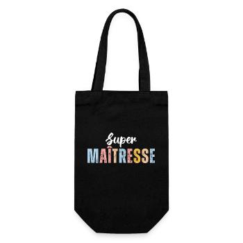 Super maitresse cadeau pour maîtresse d' école - Sac à bouteille - noir - Devant