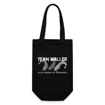 Wels angeln Waller fischen Team Waller - Geschenkbeutel für Flaschen - Schwarz - Vorne