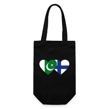 Pakistan Finland Flag Heart - Gift Bag for Bottles - black - Front