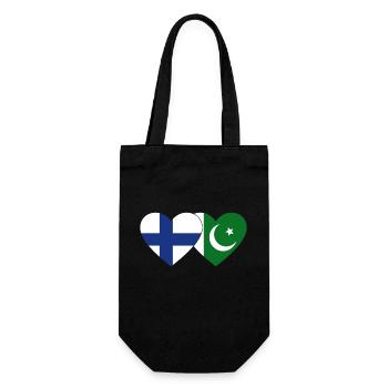 Finland Pakistan Flag Heart - Gift Bag for Bottles - black - Front