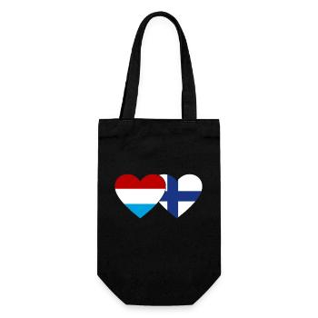 Luxembourg Finlande Drapeau Coeur - Sac à bouteille - noir - Devant