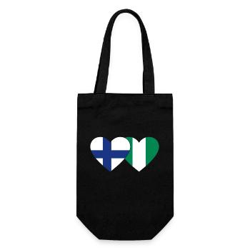 Finland Nigeria Flag Heart - Gift Bag for Bottles - black - Front