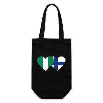 Nigéria Finlande Flag Heart - Sac à bouteille - noir - Devant