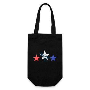 Labor Day Shirt - Stars & Work - Geschenkbeutel für Flaschen - Schwarz - Vorne