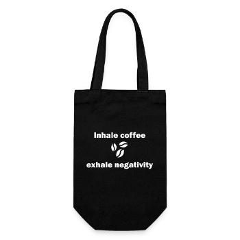 Inhale coffee exhale negativity - Gift Bag for Bottles - black - Front