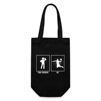Dein Mann - Ich - Basketball Dunk Burst-Linien - Geschenkbeutel für Flaschen - Schwarz - Vorne