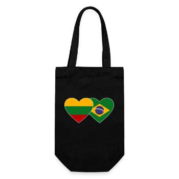 Lithuania Brazil Flag Heart - Gift Bag for Bottles - black - Front