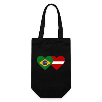Brésil Lettonie Flag Coeur - Sac à bouteille - noir - Devant