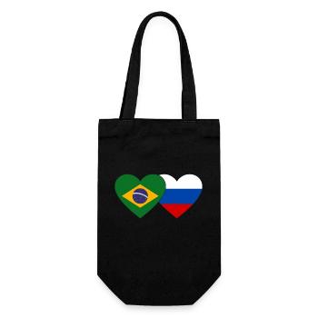 Brésil Russie Flag Coeur - Sac à bouteille - noir - Devant