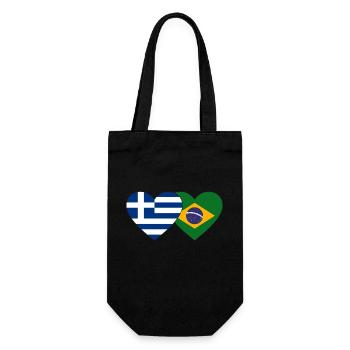 Grèce Brésil Flag Coeur - Sac à bouteille - noir - Devant