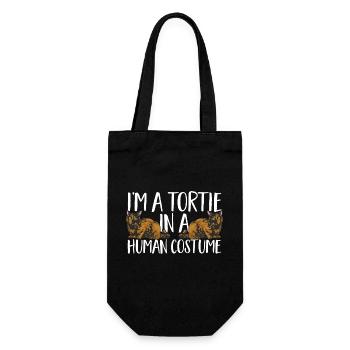Schildpatt Katze Tortoiseshell Cat Tortie - Geschenkbeutel für Flaschen - Schwarz - Vorne