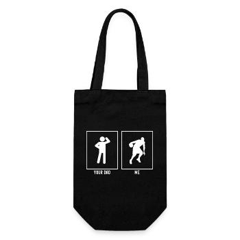 Your Father - Me - Dribbling Basketball - Gift Bag for Bottles - black - Front