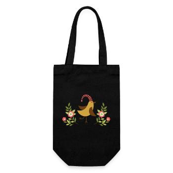 Vogel - Geschenkbeutel für Flaschen - Schwarz - Vorne