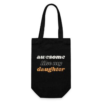 genial wie meine Tochter - Geschenkbeutel für Flaschen - Schwarz - Vorne