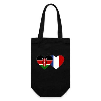 Kenya France Flag Heart - Sac à bouteille - noir - Devant