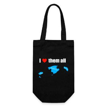I love them all - Balearen - Geschenkbeutel für Flaschen - Schwarz - Vorne