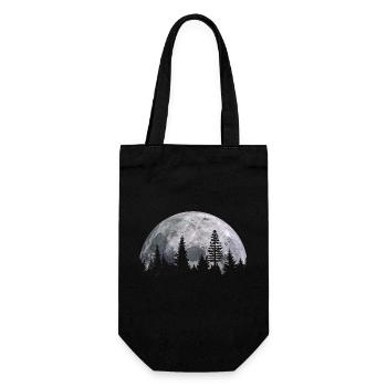 Mountain in full moon - nature and astronomy - Gift Bag for Bottles - black - Front